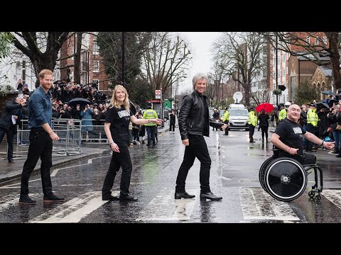 Prince Harry joins Bon Jovi to record Invictus Games Anthem at Abbey Road Studios