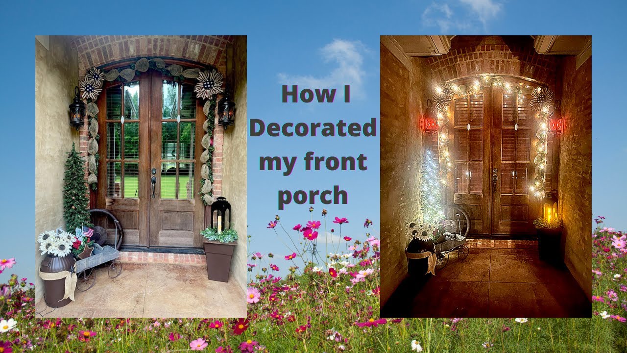 How to Decorate Porch with Lights, Decorating my front porch with lights YouTube