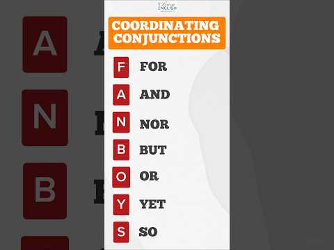 Coordinating Conjunctions FANBOYS English Learnenglish Conjunction