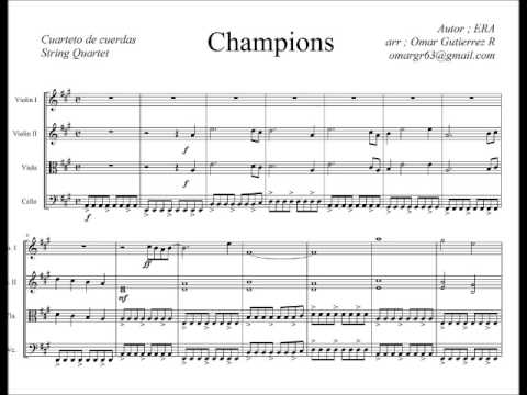 Partitura Champions ERA - Cuarteto de cuerdas - YouTube