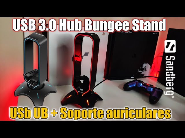 GAME ST120 Soporte Auriculares + Hub USB