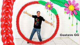 birthday decoration ideas at home  balloon decoration ideas  balloon ring  circle  Gustavo gg