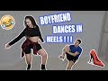 TEACHING MY BOYFRIEND HOW TO DANCE IN HEELS !!!