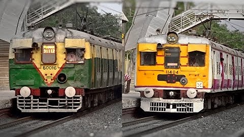 Similar Model Twin Wind Shield Old & New Colourful EMU Local Trains Arrive & Departing Station | ER