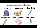 School Essentials in German 🇩🇪 | German Vocabulary with English | A1–A2 Deutsch