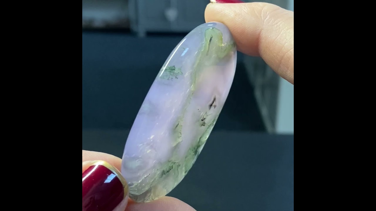 Purple Moss Agate Palmstone - 6