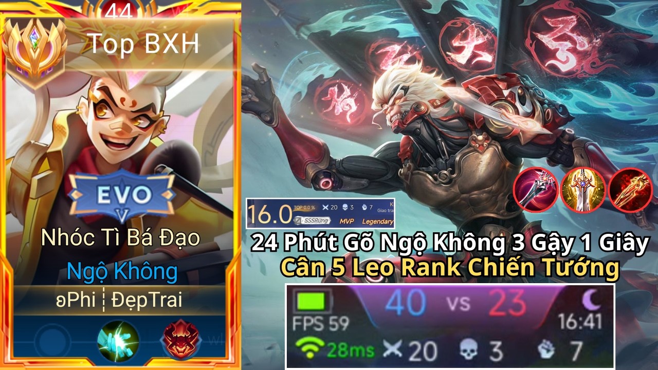 24 Phút Gõ Ngộ Không 3 Gậy 1s Lập 