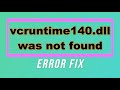 (100%) VCRUNTIME140.DLL Was Not Found | VCRUNTIME140_1.DLL Missing | Problem solve Windows 11/10 Mp3 Song