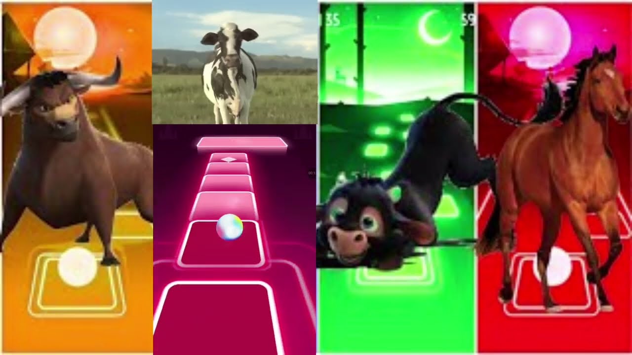 Funny Animals-Valiente🐃🆚Cow🐄🆚Black Cow🐮🆚Horse🐎