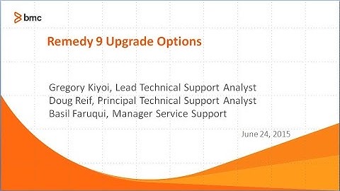 Remedy 9 Upgrade Options Discussion
