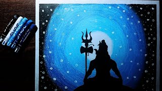 Lord Shiva Drawing With Oil Pastel Colours || Easy Drawing || For Beginners || Mahashivratri Drawing