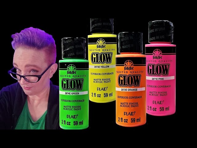 Testing Folk Art Glow in the Dark Paints in an Acrylic Pour, LIVE! 