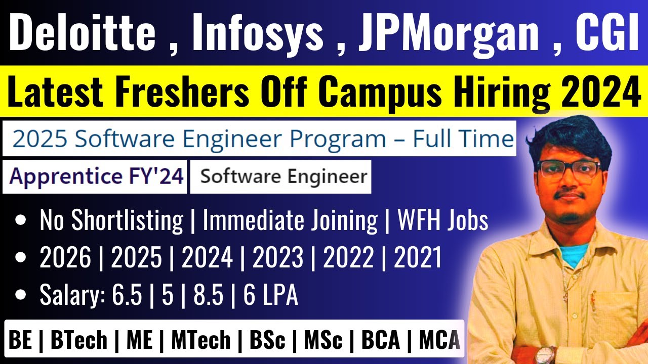 Deloitte, Infosys, JPMorgan & CGI Official Off Campus Hiring Announced ...