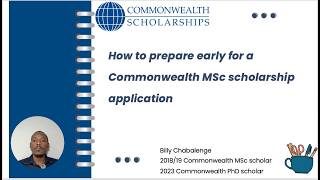 Preparing early for Commonwealth MSc application