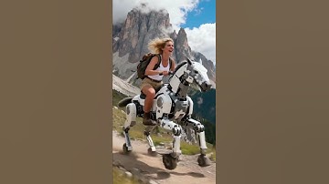 Test Ride on a Quadruped Robot in Mountain Terrain. #robotics #robot #humanoidrobot #quadrupedrobot