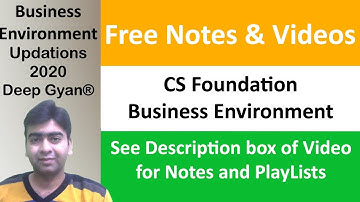 CS Foundation Business Environment Updation and Amendments for June 2020 and Dec 2020.