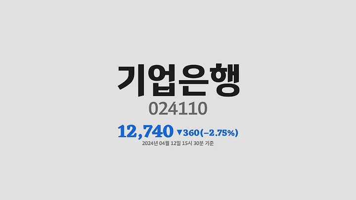 기업은행주가분석(024110) 2024년 04월 12일기준
