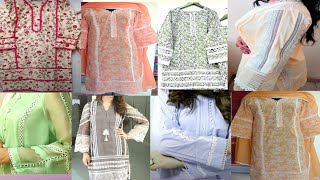 most Comfortable Lace kurti Design Ideas 2024/Eid Summer Dress Design Ideas with lace