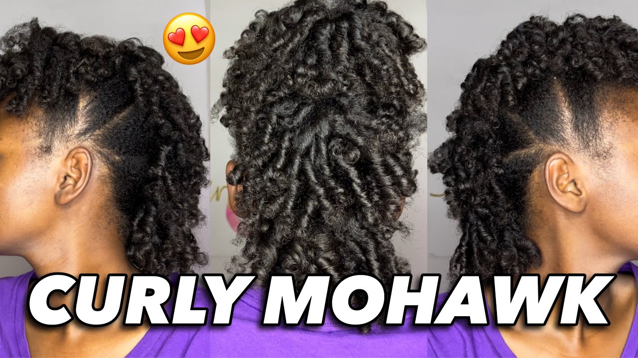 CURLY MOHAWK ON 4B NATURAL HAIR | Cute Natural Hairstyle