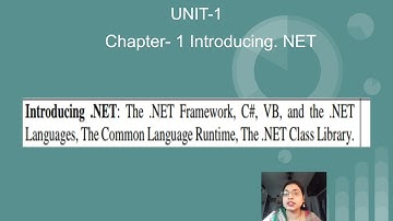 Lecture 1:Introducing .NET(Ch-1)
