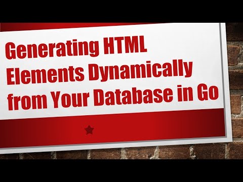 Generating HTML Elements