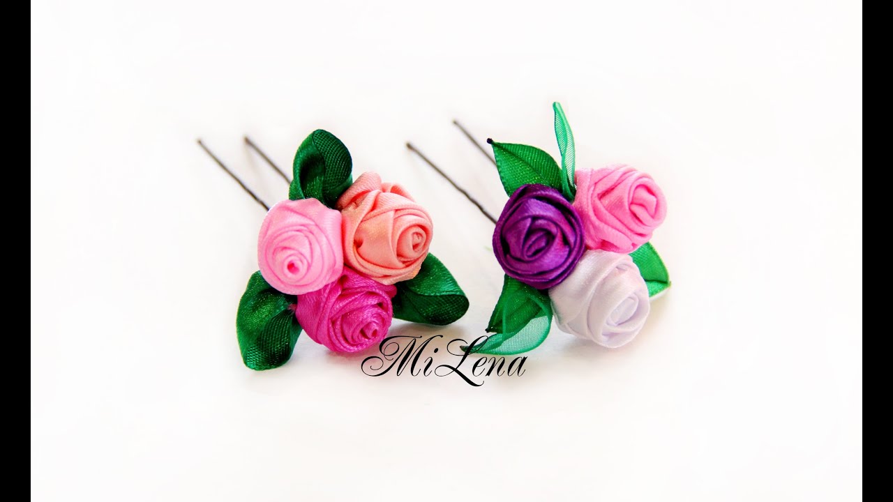 Шпильки канзаши своими руками \ Studs kanzashi own hands \мастер класс \ DIY