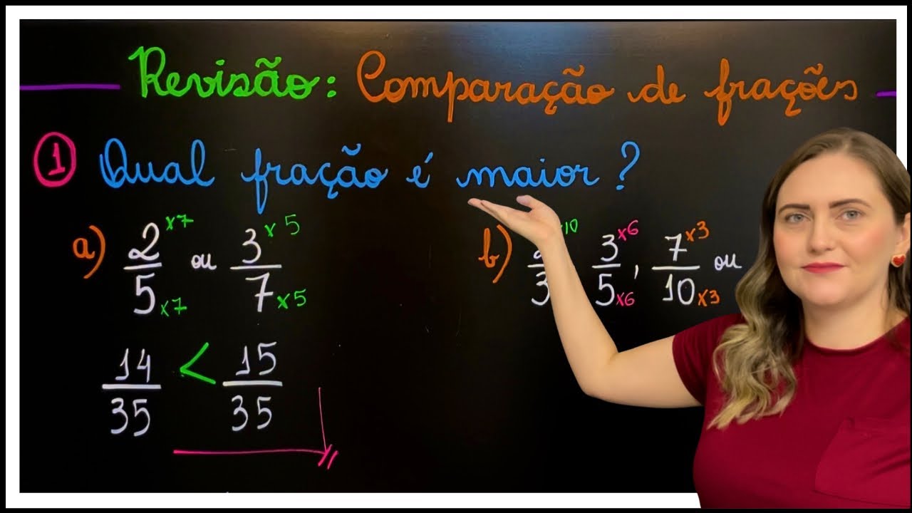 REVISÃO DE COMPARAÇÃO DE FRAÇÕES! QUAL FRAÇÃO É MAIOR? EXPLICAÇÃO PARA ...