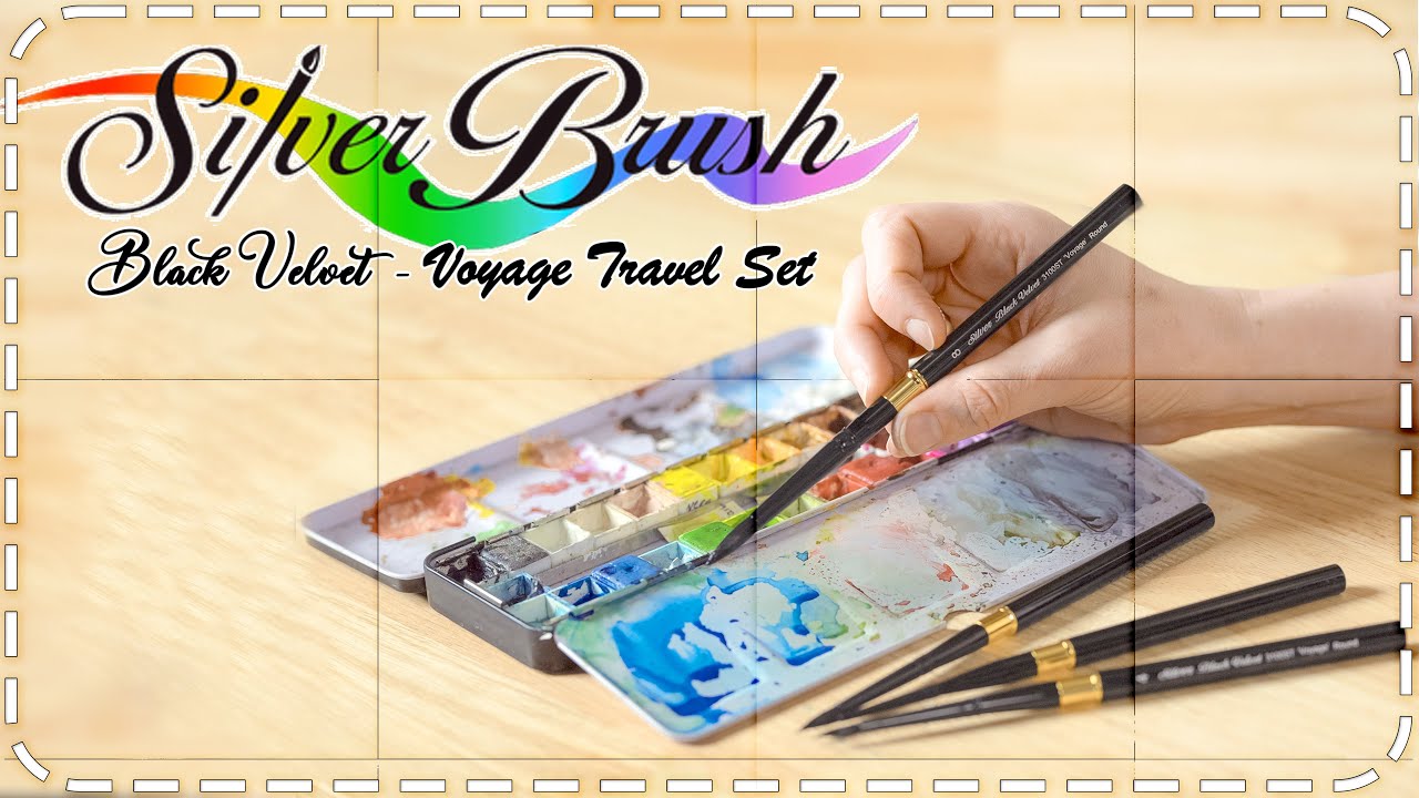 Silver Brush : Black Velvet : Voyage Travel Brush - Travel Brushes - Plein  Air Painting - Color