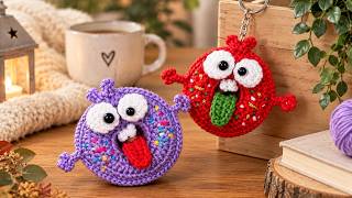 🍩💕 Crochet Crazy Donut Tutorial 🧶✨ Easy Amigurumi Donut for Beginners