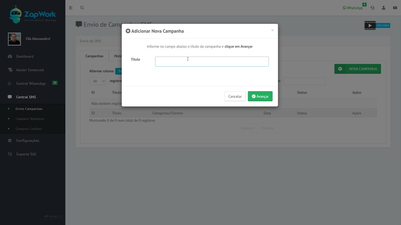 Envio de Campanhas sms