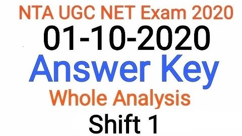 UGC NET Answer Key 01-10-2020 l shift-1 l 01 October 2020 exam Answer Key l Asked Questions