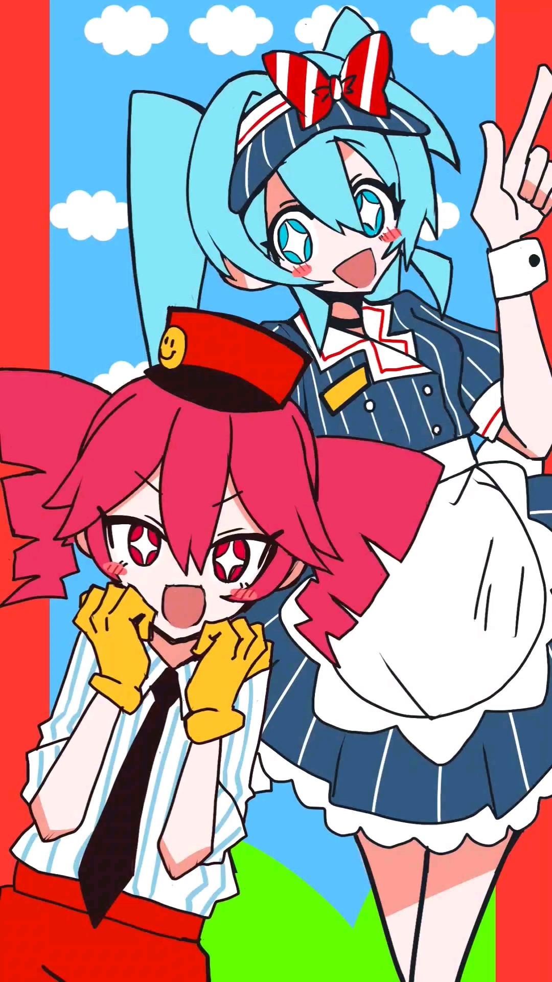 手描きイラスト　メズマライザー　初音ミク　重音テト　ファンアート 初音ミク 重音テト メズマライザー イラスト - メルカリ