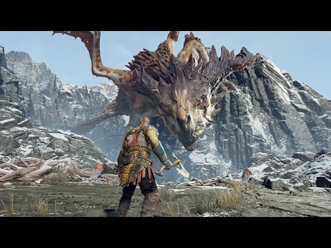 GOD OF WAR - Hraezlyr Dragon Boss Fight [4K @ Max Settings]