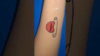 DIY PIN ARM TATTOO 👌🧷❤️ #new #momtattoo #shorts #viral #2k26 #trend