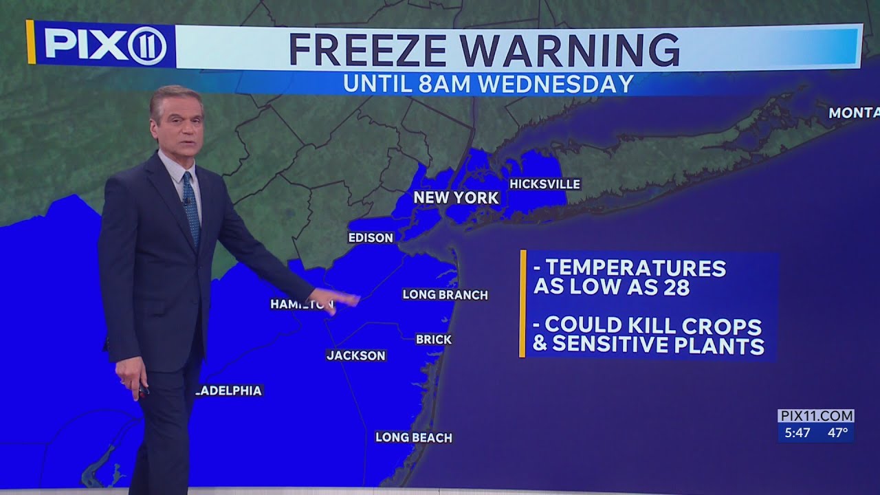 Feeling more like winter with freezing temperatures in NY, NJ - YouTube