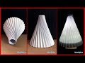 Knife-Pleat Origami Conical Shape With Flap Fold To Fasten The Structure Decorative Lampshade