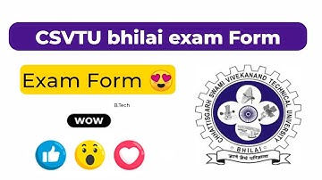 csvtu bhilai exam form 😍 | csvtu exam form | csvtu exam news | csvtu bhilai update | #csvtu #exam