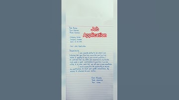 How to write a job Application ##