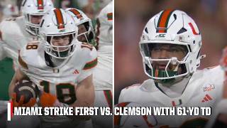 61-YARD TOUCHDOWN FOR MIAMI ON THEIR FIRST DRIVE OF THE GAME 😮 | ESPN College Football