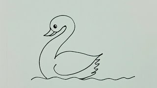 Easy Drawings | How to draw a duck from number 2