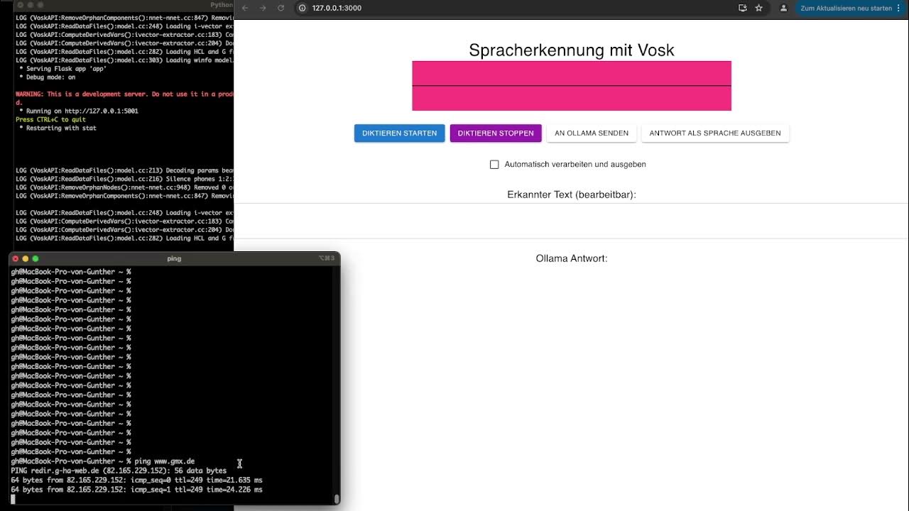 Sprechen mit dem lokalen #KI Modell ohne Internet.