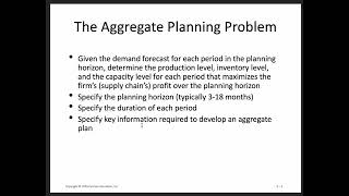 Introduction to Aggregate Planning