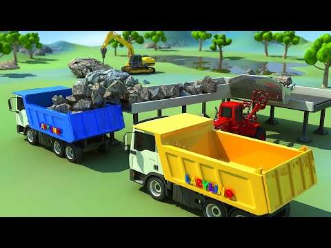 Bulldozer et camion