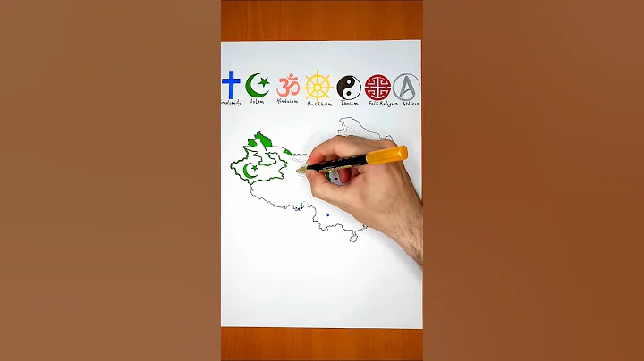 Religion in China 🇨🇳| Religion map drawing #shorts #religion #china #education #drawing #art #viral