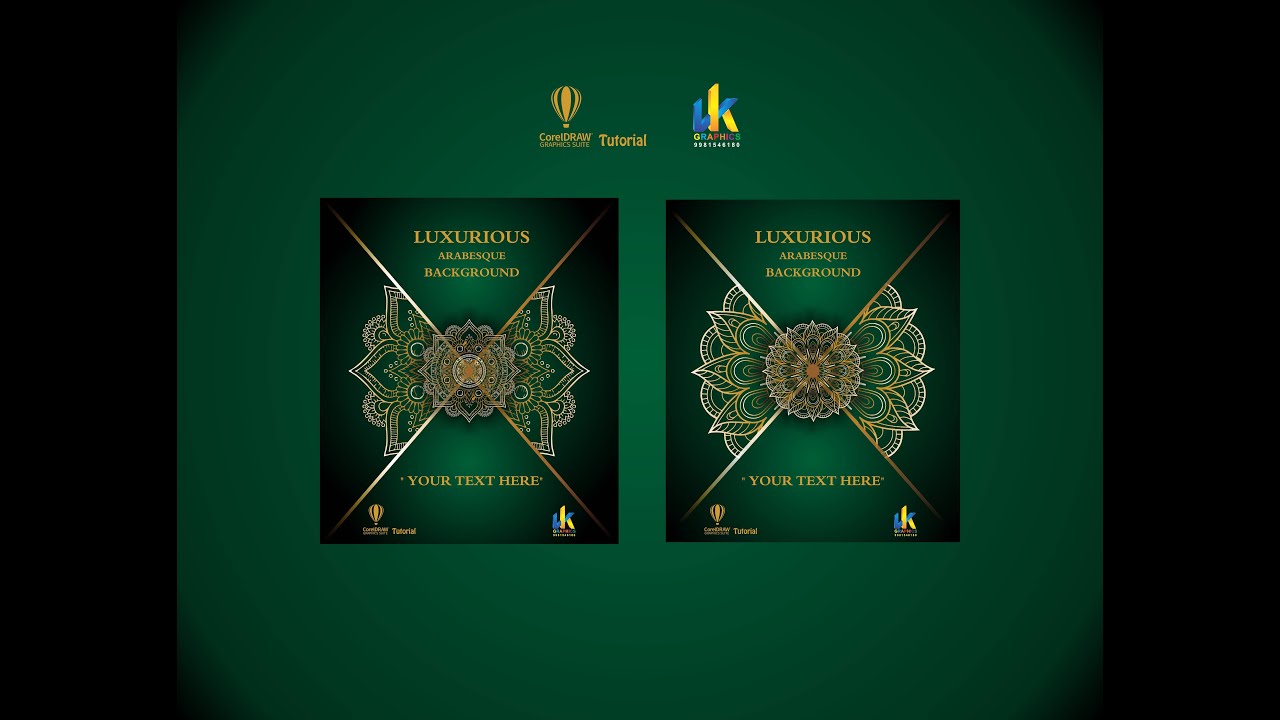 Luxurious Arabesque Background Tutorial - Coreldraw with Vashid Khan | VK GRAPHICS