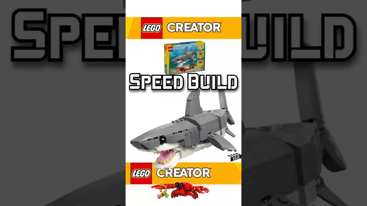 SPEED BUILD Lego Shark Creator set 31381 Fierce Shark with Treasure Chest 
