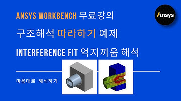 [실습 #9] 기초 꿀팁! ANSYS 구조해석 따라하기 예제 / Interference Fit  억지끼움 컨택 해석 / 유한요소해석, FEM, Contact 비선형, Mesh, 갭