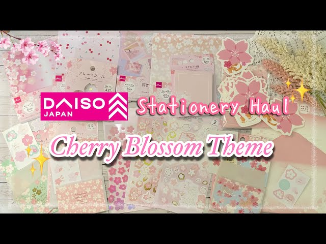 ASMR - Stationery Haul from Daiso Japan - Cherry Blossom Theme | 2023 class=