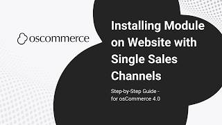 Module Installation for Single Sales Channel | App Shop Setup Guide