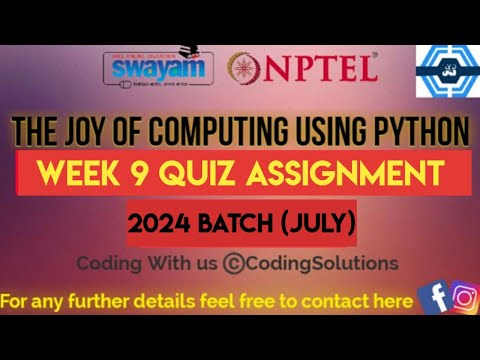 The Joy Of Computing Using Python | Week 9 Answers 2024 (July) | NPTEL | SWAYAM 2024 |